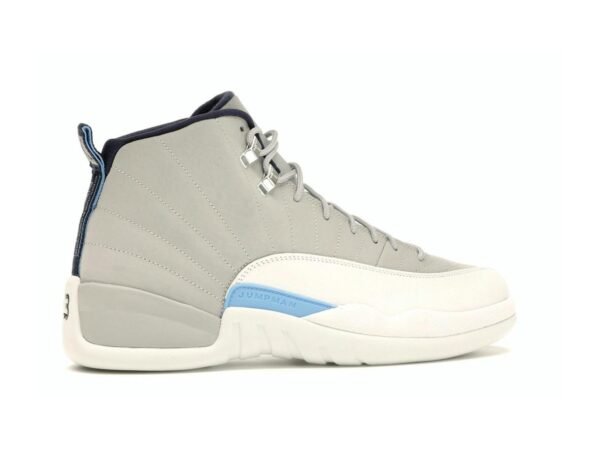 Zapatillas de cuero Air Jordan 12 Retro gris y azul universitario (130690-007) - Imagen 6