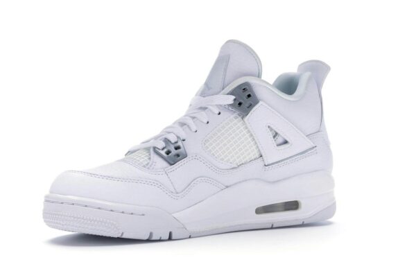 Air Jordan 4 Retro Pure Money (2017) GS Zapatillas de piel blancas – 408452-100 - Imagen 4