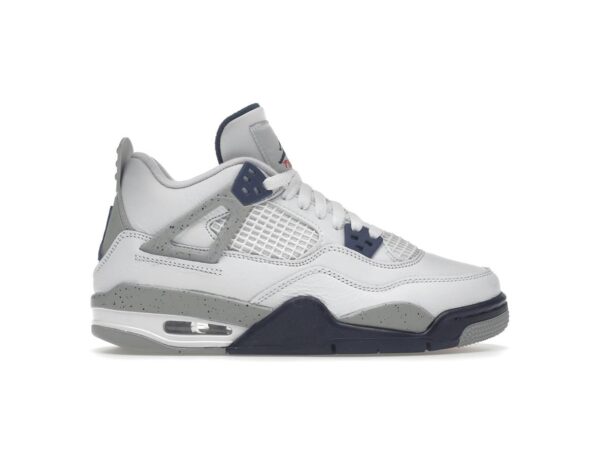 Air Jordan 4 Retro Midnight Navy GS (408452-140) Blanco/Azul marino medianoche - Imagen 1