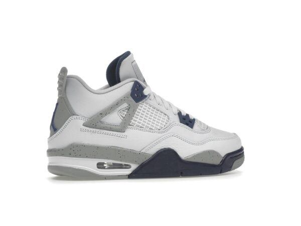 Air Jordan 4 Retro Midnight Navy GS (408452-140) Blanco/Azul marino medianoche - Imagen 6