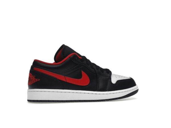 Air Jordan 1 Low White Toe (553558-063) Negro/Rojo fuego/Blanco - Imagen 6