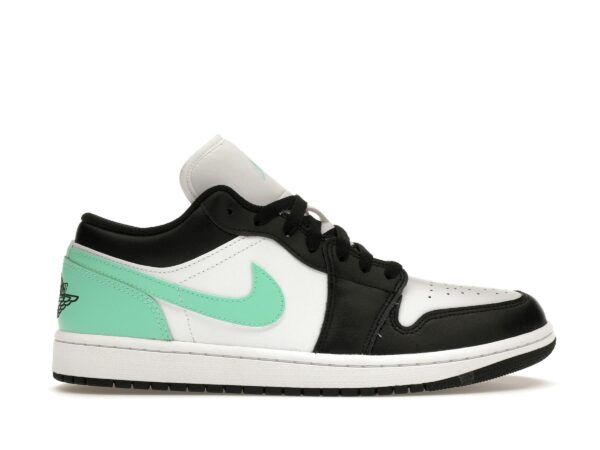Zapatillas Air Jordan 1 Low de cuero con brillo verde – 553558-131 - Imagen 1