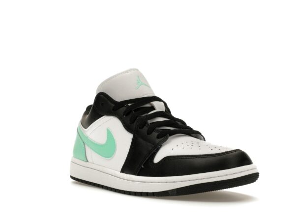 Zapatillas Air Jordan 1 Low de cuero con brillo verde – 553558-131 - Imagen 2