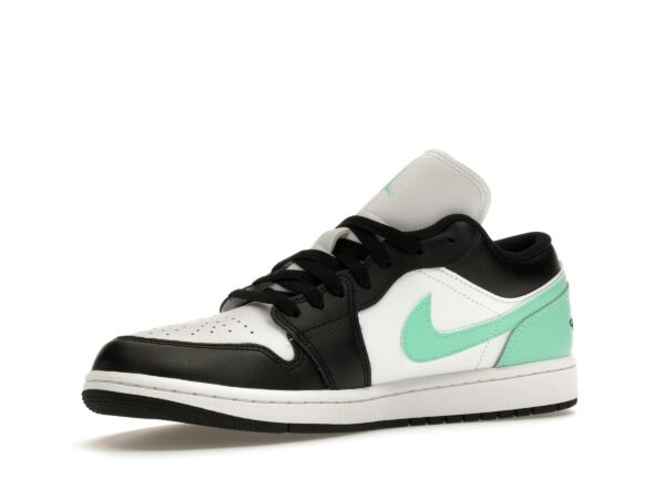 Zapatillas Air Jordan 1 Low de cuero con brillo verde – 553558-131 - Imagen 4