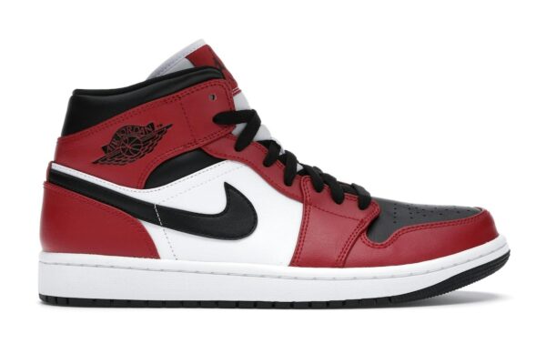Zapatillas Nike Air Jordan 1 Mid Chicago Toe de piel – Negro/Rojo gimnasio/Blanco – 554724-069 - Imagen 1