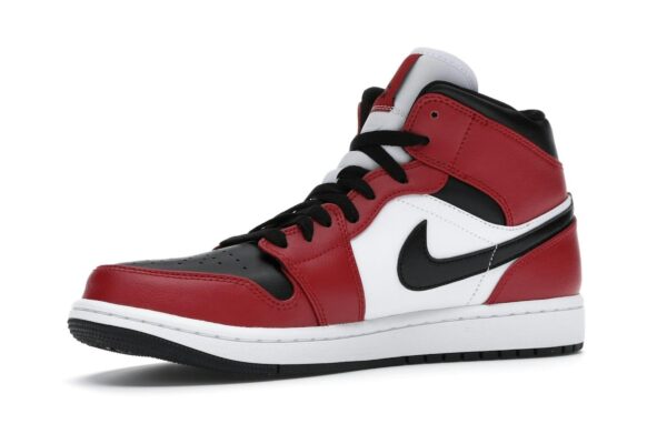 Zapatillas Nike Air Jordan 1 Mid Chicago Toe de piel – Negro/Rojo gimnasio/Blanco – 554724-069 - Imagen 4