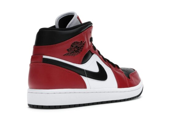 Zapatillas Nike Air Jordan 1 Mid Chicago Toe de piel – Negro/Rojo gimnasio/Blanco – 554724-069 - Imagen 7