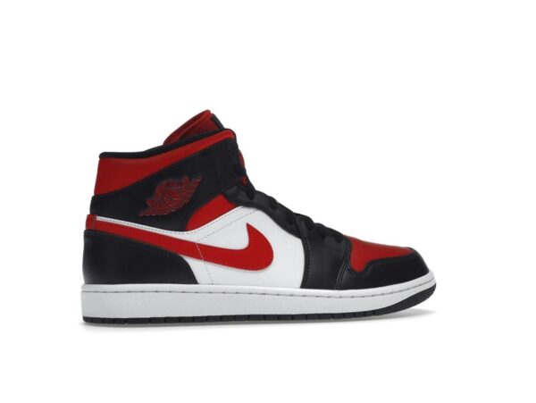 Air Jordan 1 Mid Blanco Negro Rojo 2022 (554724-079) - Imagen 6