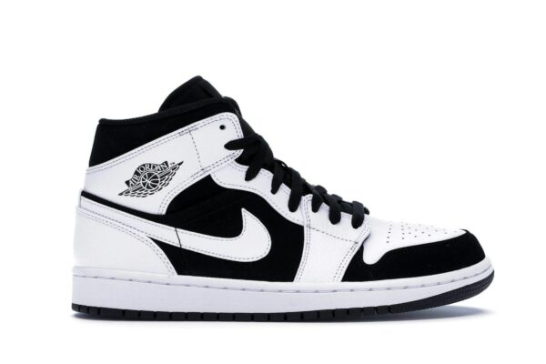 Air Jordan 1 Mid Blanco Negro (554724-113) - Imagen 1