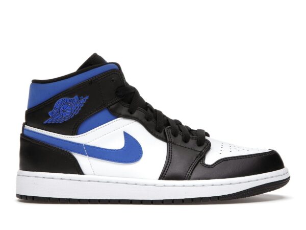 Jordan 1 Mid Blanco Negro Azul Racer (554724-140) - Imagen 1