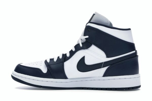 Air Jordan 1 Mid Blanco Metalizado Dorado Obsidiana – 554724-174 - Imagen 4