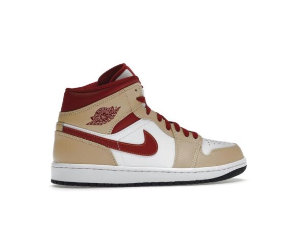 Air Jordan 1 Mid Light Curry Cardinal 554724-201 - Imagen 6