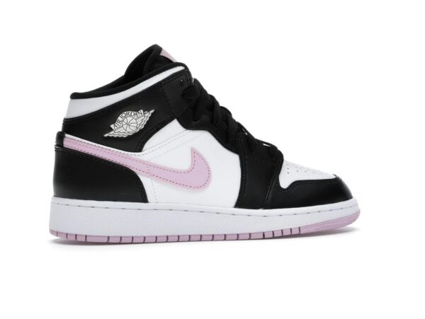 Air Jordan 1 Mid GS Blanco Negro Rosa Ártico Claro (555112-103) - Imagen 6
