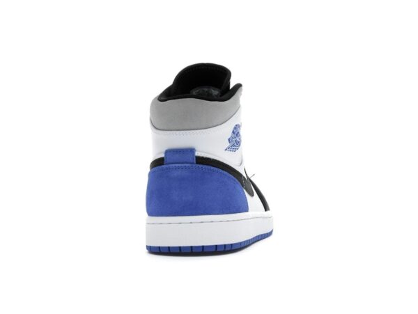 Air Jordan 1 Mid SE Royal Black Toe (852542-102) Blanco/Negro/Hiperreal - Imagen 5