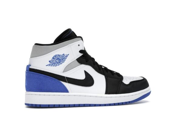 Air Jordan 1 Mid SE Royal Black Toe (852542-102) Blanco/Negro/Hiperreal - Imagen 6