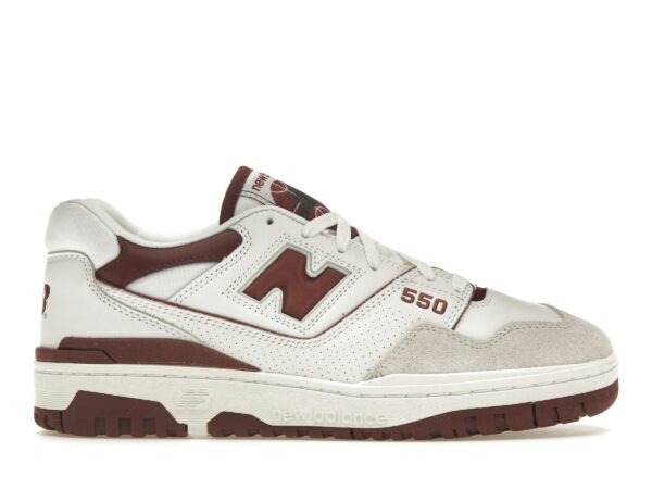 New Balance 550 Sea Salt Burgundy BB550LI1: Zapatillas de baloncesto retro para hombre - Imagen 1