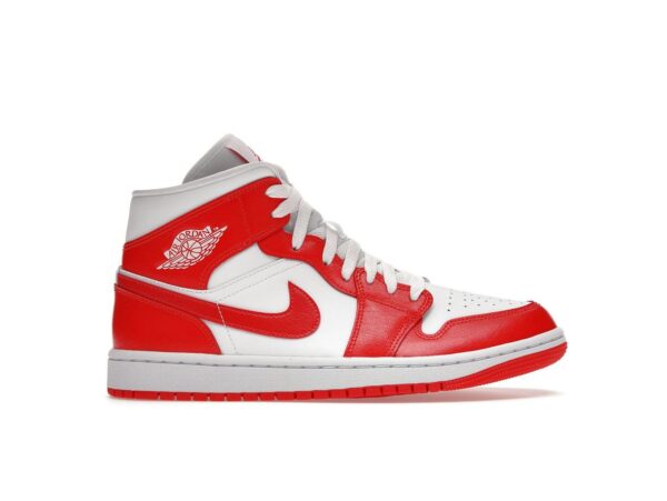 Air Jordan 1 Mid Syracuse para mujer, blanco, rojo habanero, BQ6472-116 - Imagen 1
