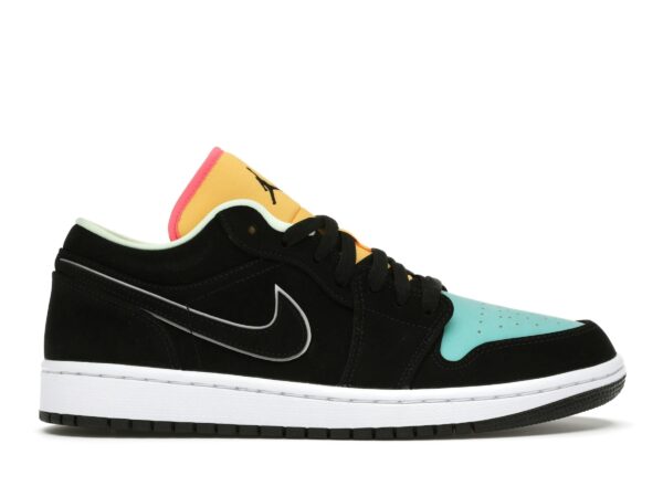 Jordan 1 Low Negro Verde Aurora Naranja Láser – CK3022-013 - Imagen 1