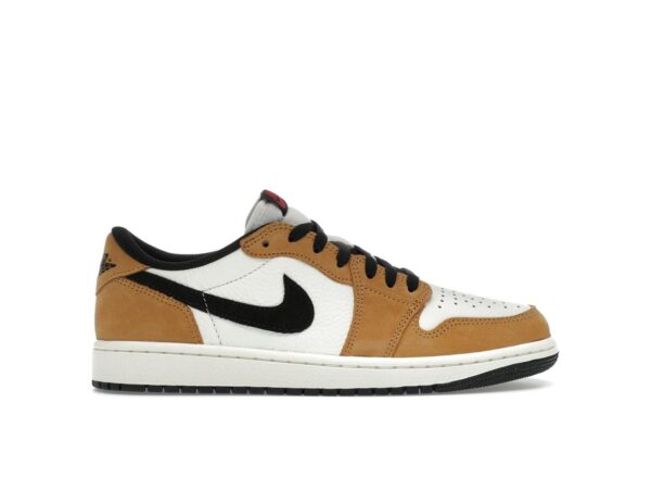 Jordan 1 Low OG Novato del Año Vela/Negro/Cosecha Dorada/Rojo Gimnasio CZ0790-107 - Imagen 1