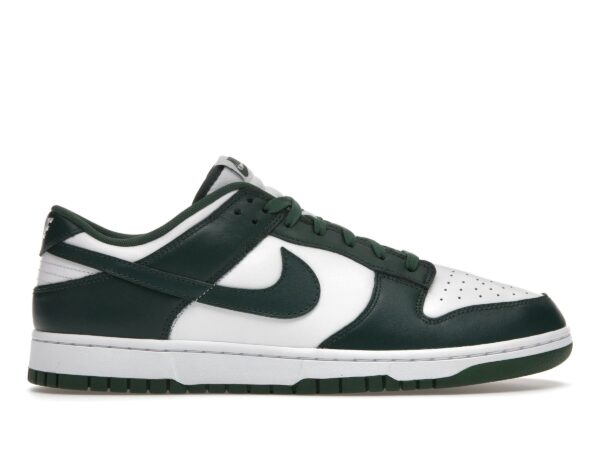Zapatillas Nike Dunk Low Michigan State DD1391-101 de cuero verde universitario y blanco - Imagen 1