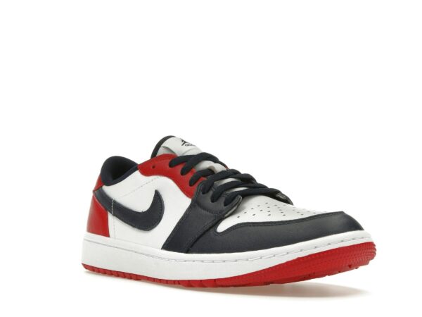 Jordan 1 Retro Low Golf Shoes – Blanco/Obsidiana/Rojo Universitario – DD9315-113 - Imagen 2
