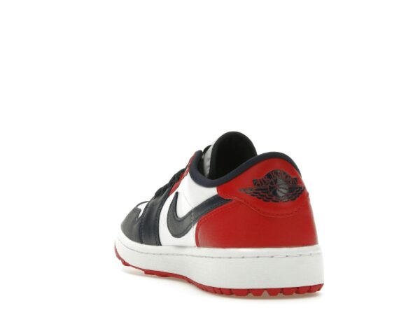 Jordan 1 Retro Low Golf Shoes – Blanco/Obsidiana/Rojo Universitario – DD9315-113 - Imagen 6