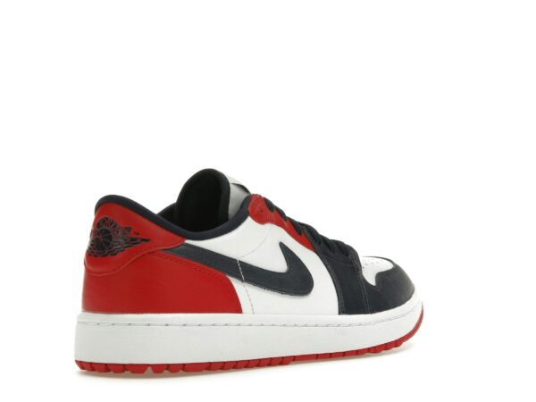 Jordan 1 Retro Low Golf Shoes – Blanco/Obsidiana/Rojo Universitario – DD9315-113 - Imagen 7