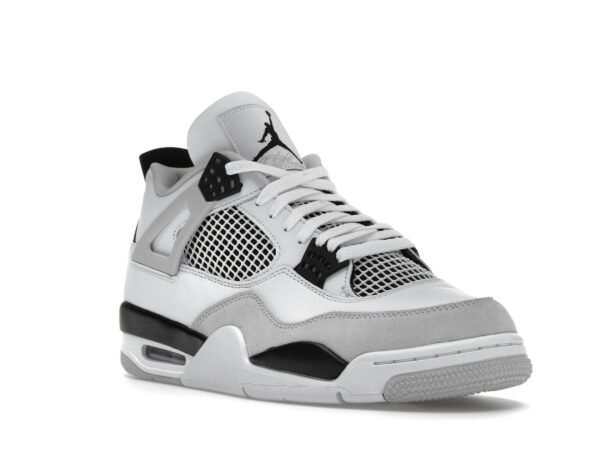 Zapatillas Air Jordan 4 Retro Military de cuero negro y blanco – DH6927-111 - Imagen 2
