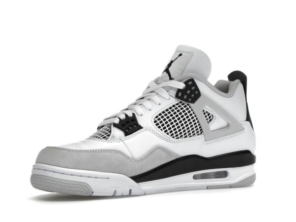 Zapatillas Air Jordan 4 Retro Military de cuero negro y blanco – DH6927-111 - Imagen 4