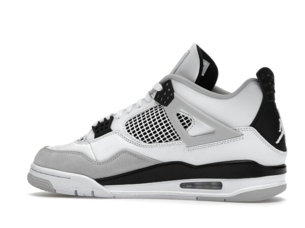 Zapatillas Air Jordan 4 Retro Military de cuero negro y blanco – DH6927-111 - Imagen 5