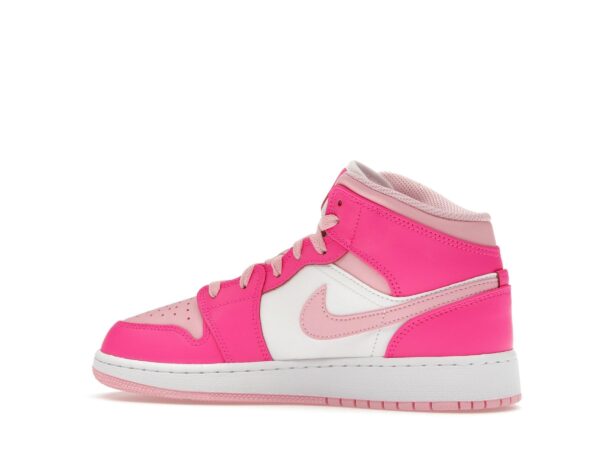 Jordan 1 Mid Fierce Pink GS - Zapatillas de piel blancas y rosas - FD8780-116 - Imagen 5