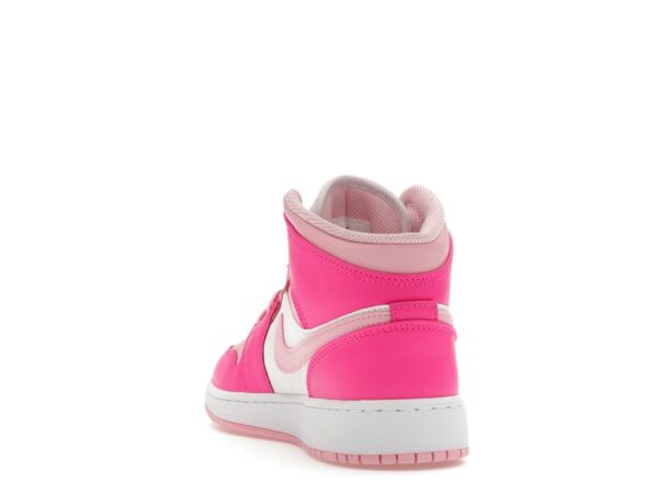 Jordan 1 Mid Fierce Pink GS - Zapatillas de piel blancas y rosas - FD8780-116 - Imagen 6