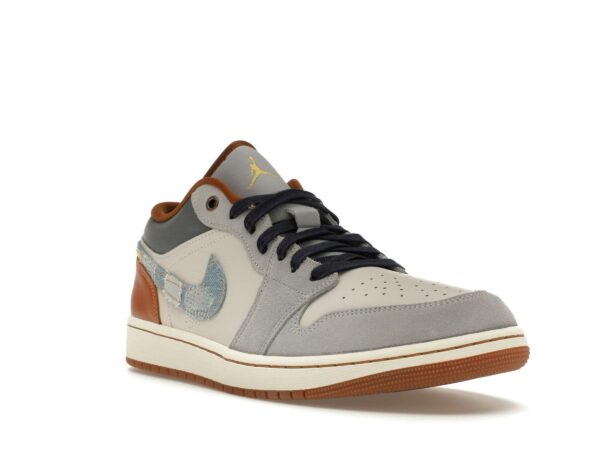 Jordan 1 Low SE Phantom Denim Swoosh – Zapatillas de cuero – FZ5042-041 - Imagen 2