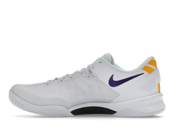 Zapatillas de baloncesto Nike Kobe 8 Protro Lakers Home – HF9550-100 para hombre, color blanco/morado/dorado universitario - Imagen 4