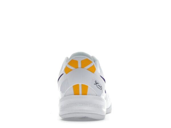 Zapatillas de baloncesto Nike Kobe 8 Protro Lakers Home – HF9550-100 para hombre, color blanco/morado/dorado universitario - Imagen 5