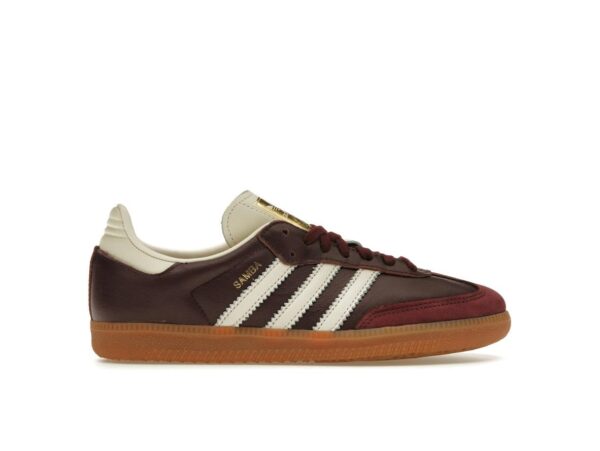 Zapatillas Adidas Samba OG de piel metalizada color granate y dorado para mujer - Imagen 1