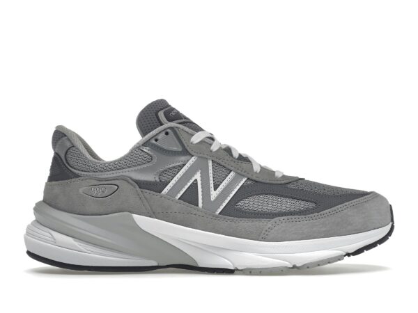 New Balance 990v6 MiUSA Gris M990GL6: Zapatillas de running premium de ante y malla con amortiguación ABZORB y FuelCell - Imagen 1