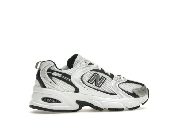 Zapatillas New Balance 530 blancas, plateadas y negras metalizadas MR530LB - Imagen 6