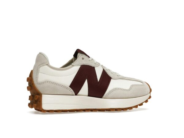 Zapatillas New Balance 327 Moonbeam Classic Burgundy para mujer WS327KA Blanco Rojo Gris - Imagen 6