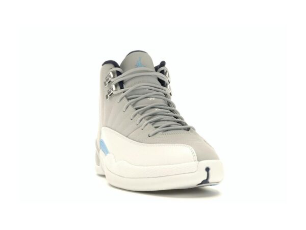 Zapatillas de cuero Air Jordan 12 Retro gris y azul universitario (130690-007)