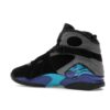 Jordan 8 Retro Aqua (2025) – Negro/Rojo auténtico/Gris hierro/Concord brillante/Aquatone