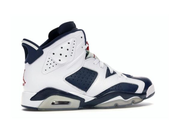 Air Jordan 6 Retro Olympic London 2012 Blanco Azul Marino Medianoche Rojo Universitario