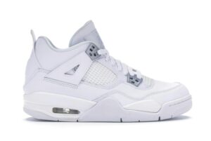 Air Jordan 4 Retro Pure Money (2017) GS Zapatillas de piel blancas – 408452-100