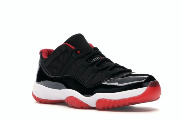 Air Jordan 11 Retro Low Bred (528895-012) – Zapatillas de cuero rojo/blanco