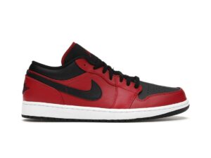 Air Jordan 1 Low Reverse Bred Pebbled Swoosh (553558-605)
