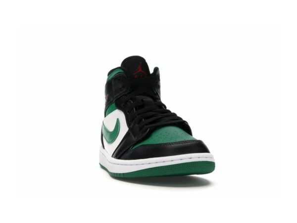 Jordan 1 Mid Green Toe 554724-067 Zapatillas deportivas negras, rojas, blancas y verdes pino