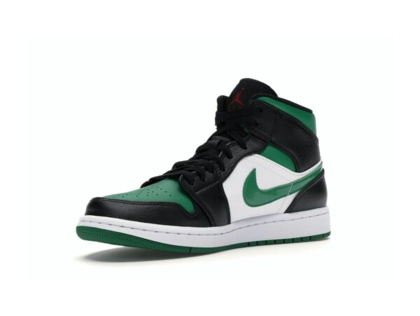 Jordan 1 Mid Green Toe 554724-067 Zapatillas deportivas negras, rojas, blancas y verdes pino