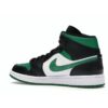 Jordan 1 Mid Green Toe 554724-067 Zapatillas deportivas negras, rojas, blancas y verdes pino