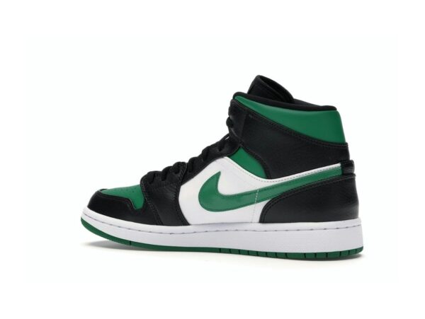Jordan 1 Mid Green Toe 554724-067 Zapatillas deportivas negras, rojas, blancas y verdes pino