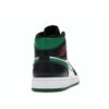 Jordan 1 Mid Green Toe 554724-067 Zapatillas deportivas negras, rojas, blancas y verdes pino